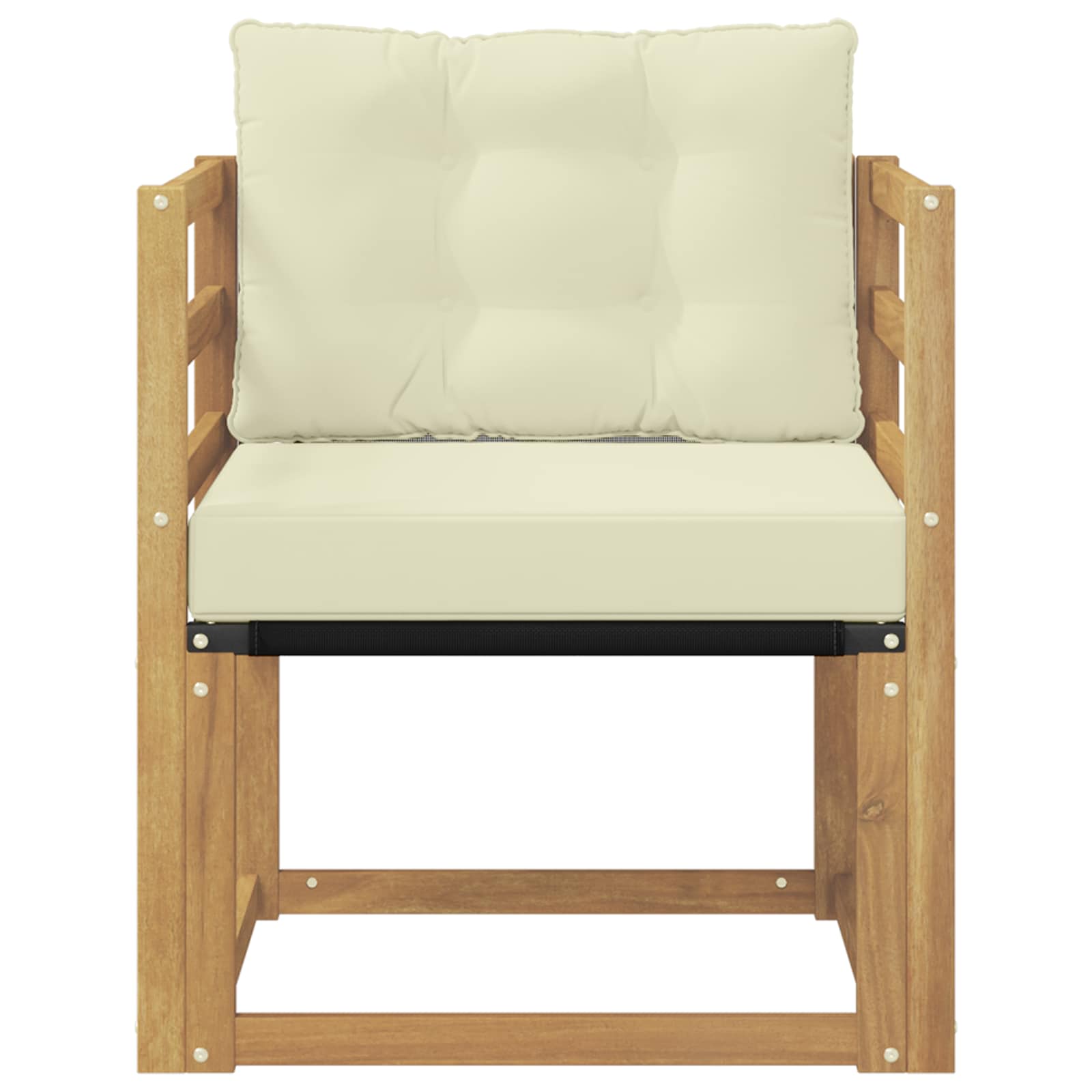 Udendørs sofa Massiv akacietræ og Textilene Hvid
