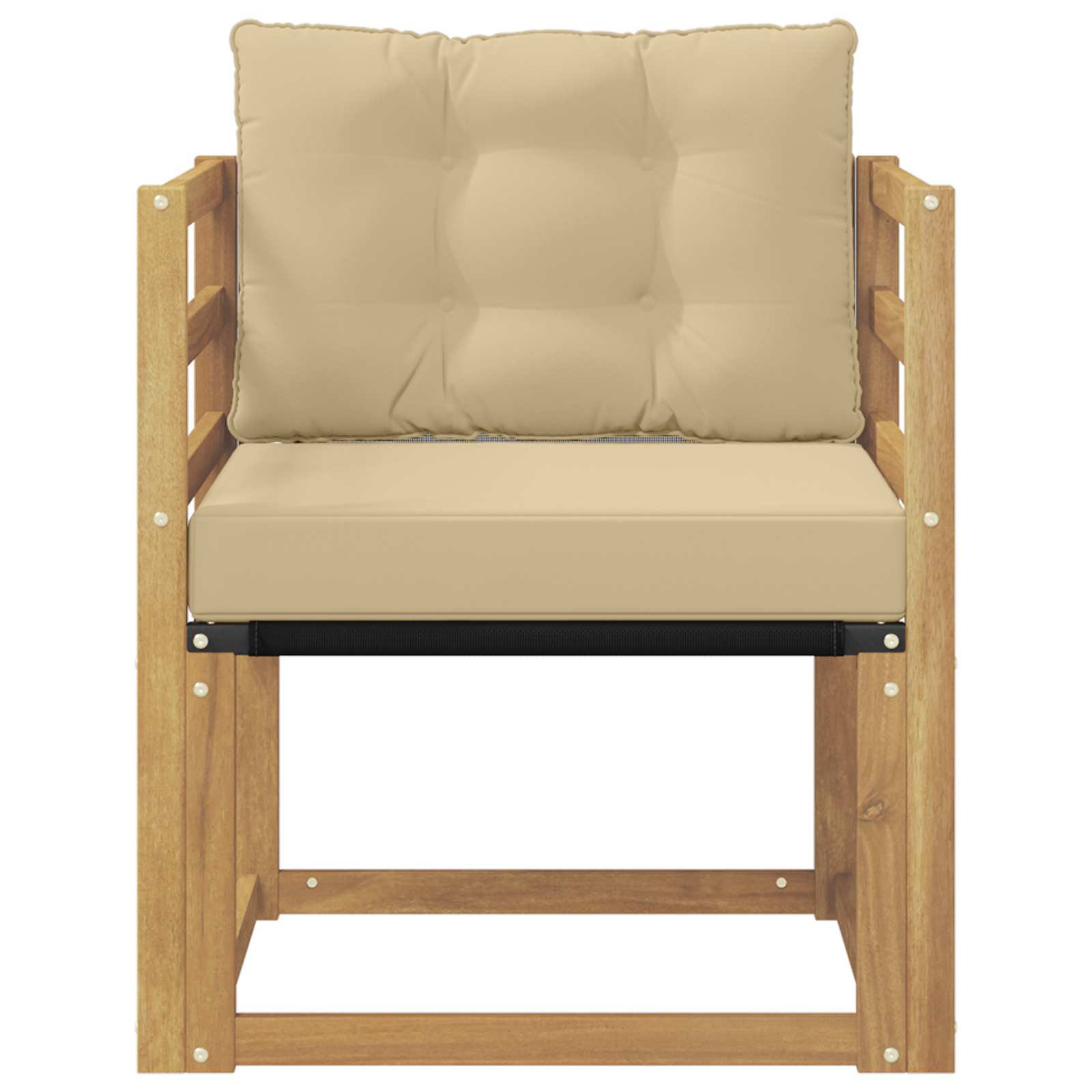Udendørs sofa Massiv akacietræ og Textilene Hvid