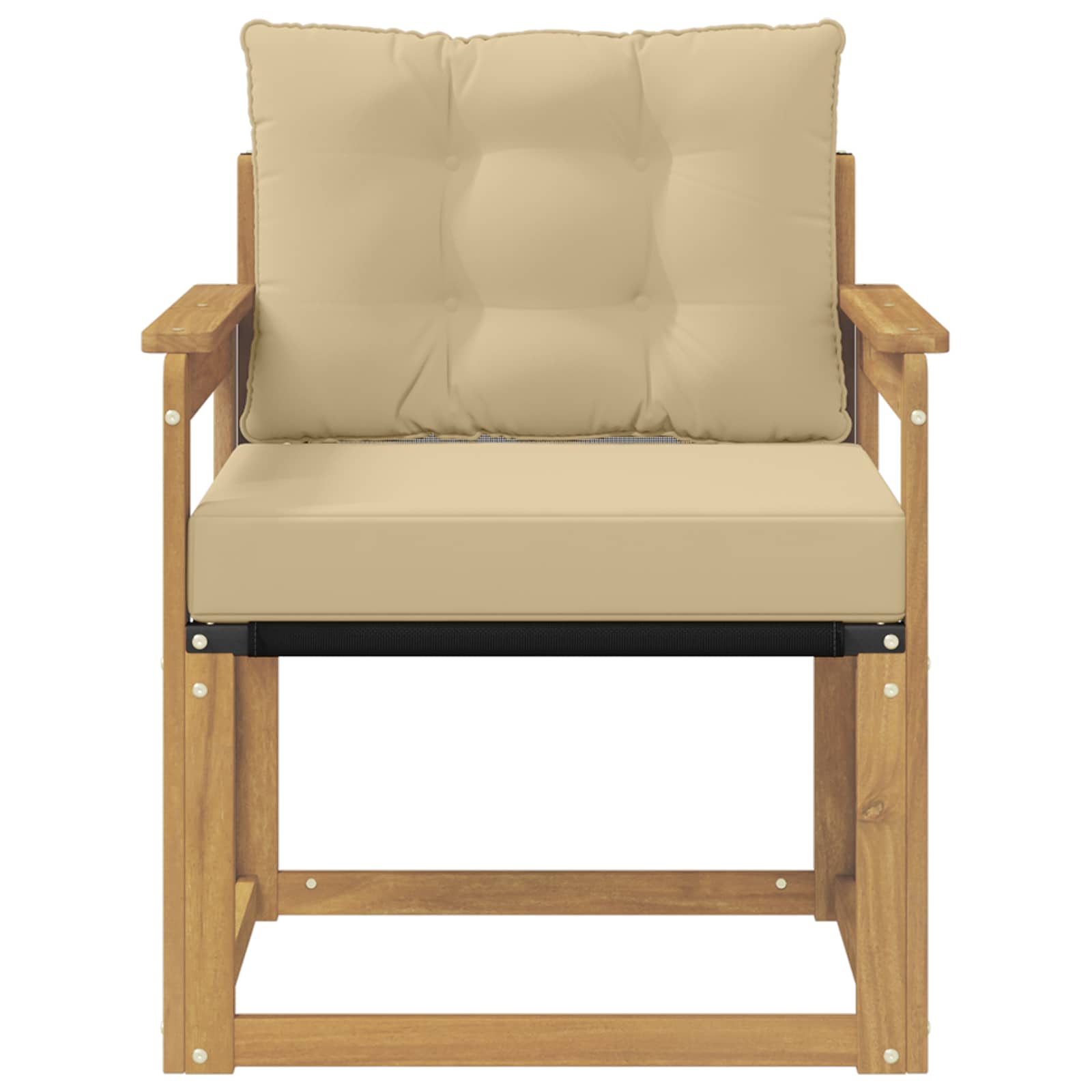 Udendørs sofa Massiv akacietræ og Textilene Hvid