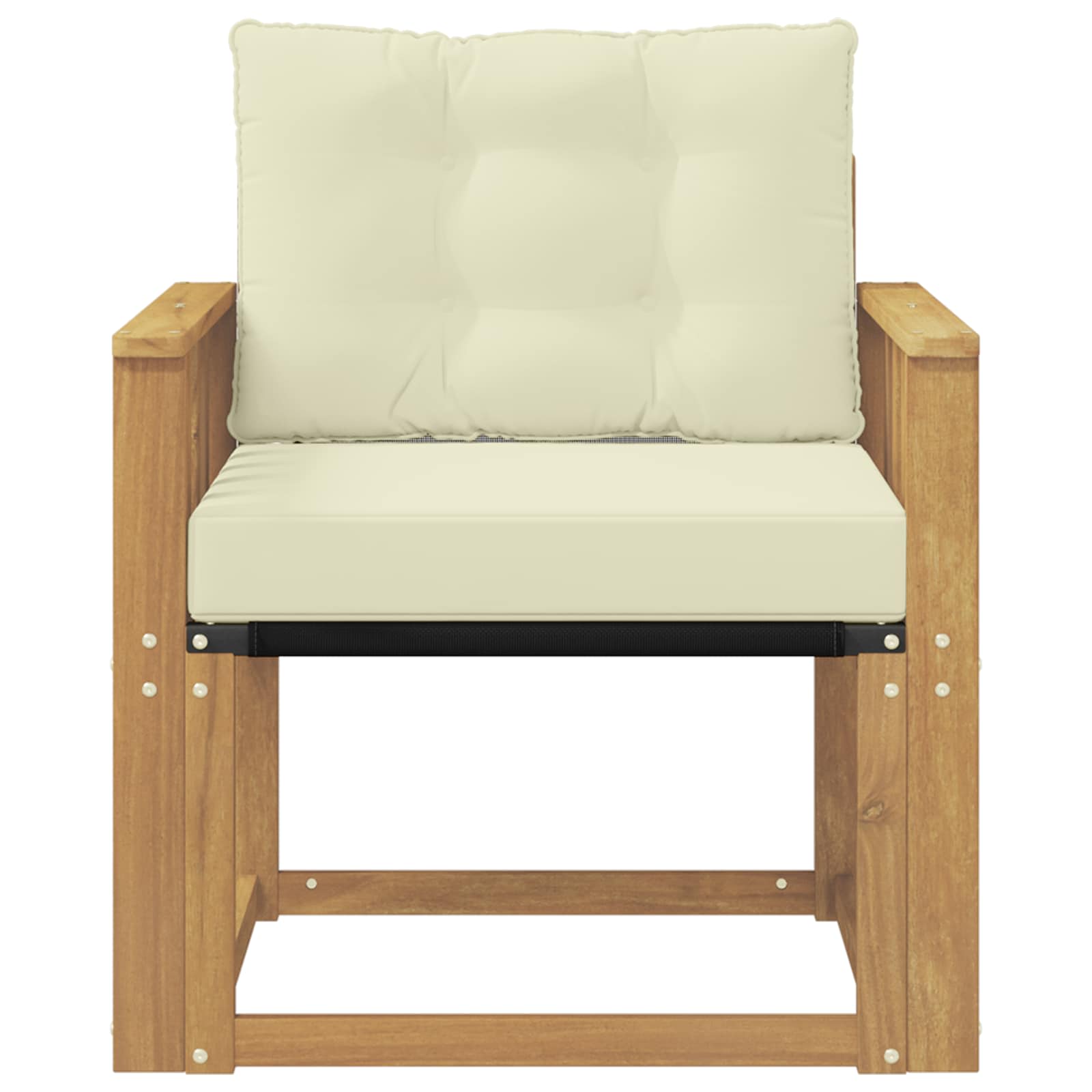 Udendørs sofa Massiv akacietræ og Textilene Hvid