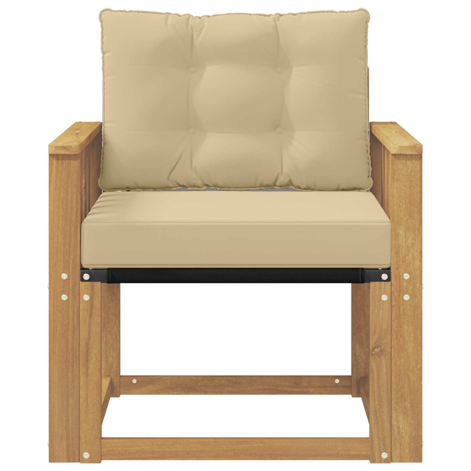Udendørs sofa Massiv akacietræ og Textilene Hvid