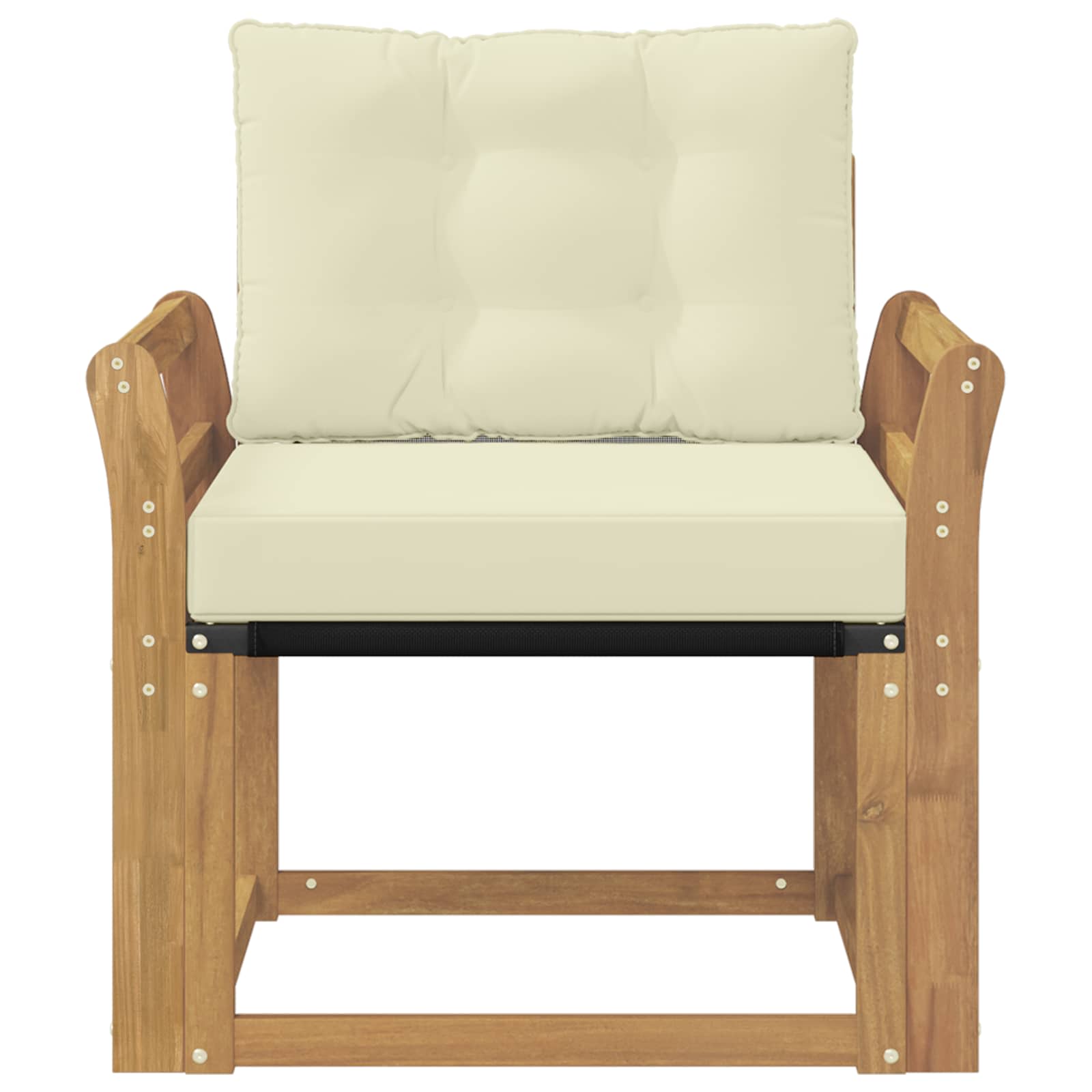 Udendørs sofa Massiv akacietræ og Textilene Hvid