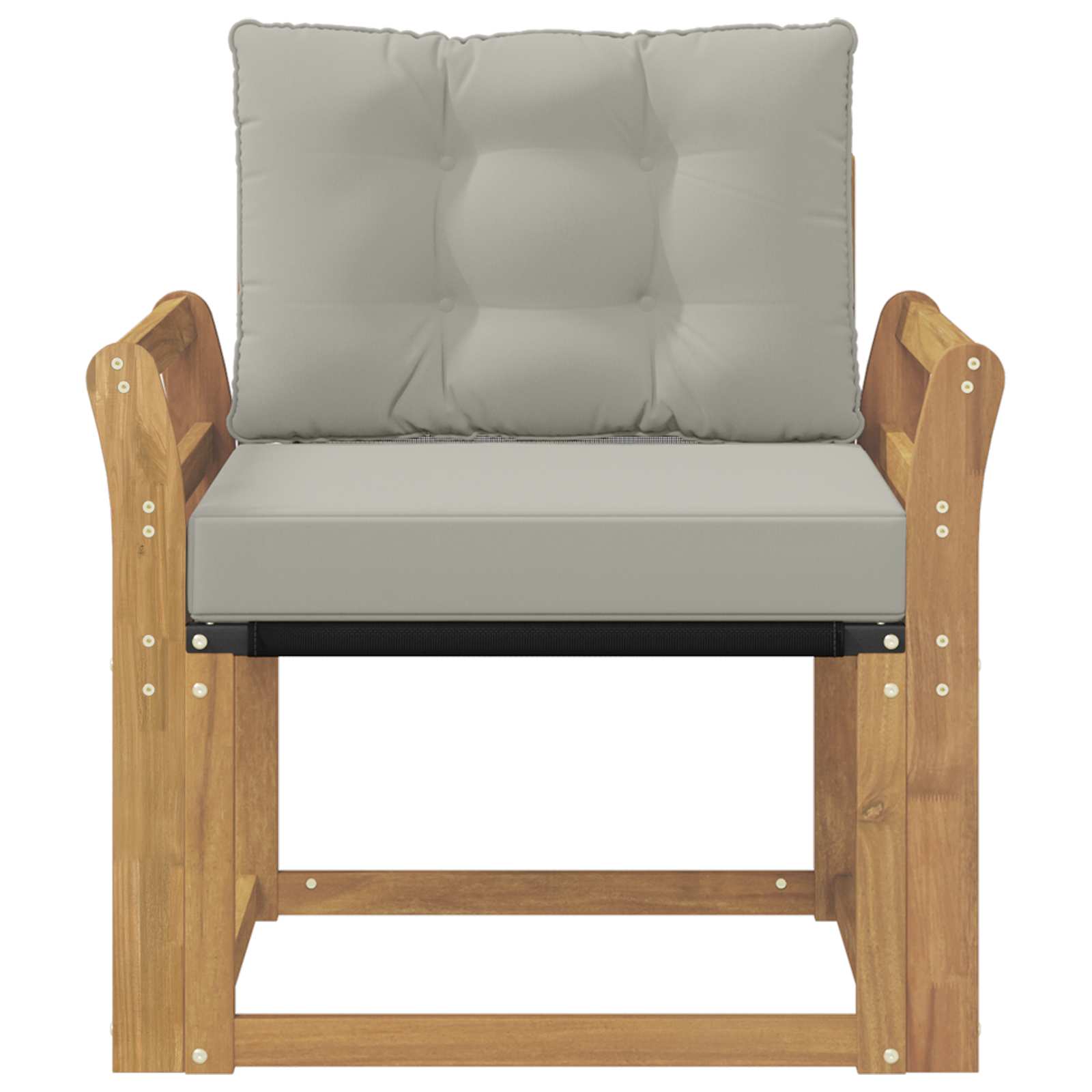 Udendørs sofa Massiv akacietræ og Textilene Hvid