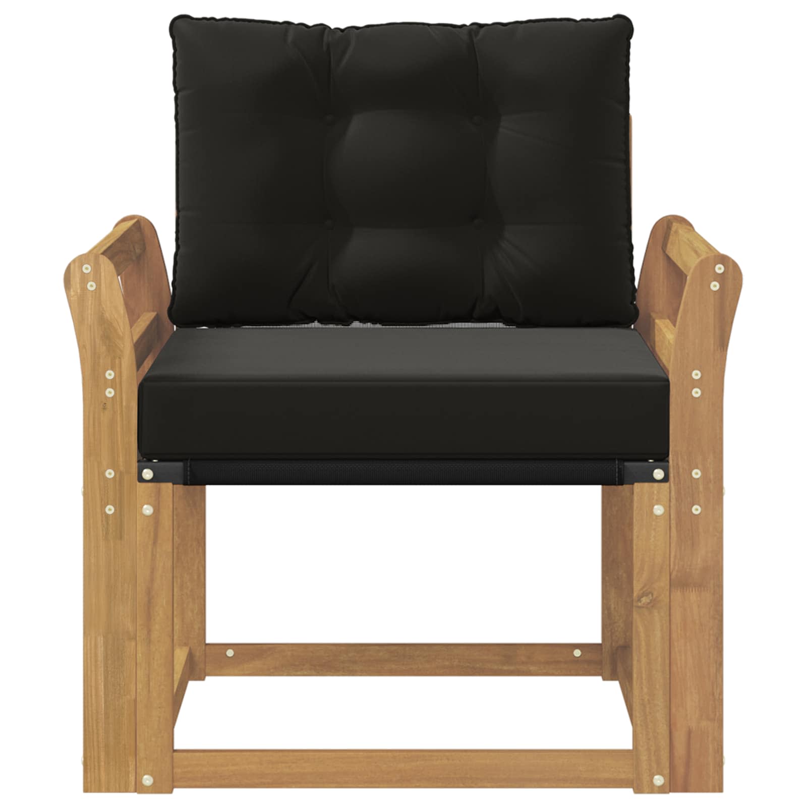 Udendørs sofa Massiv akacietræ og Textilene Hvid