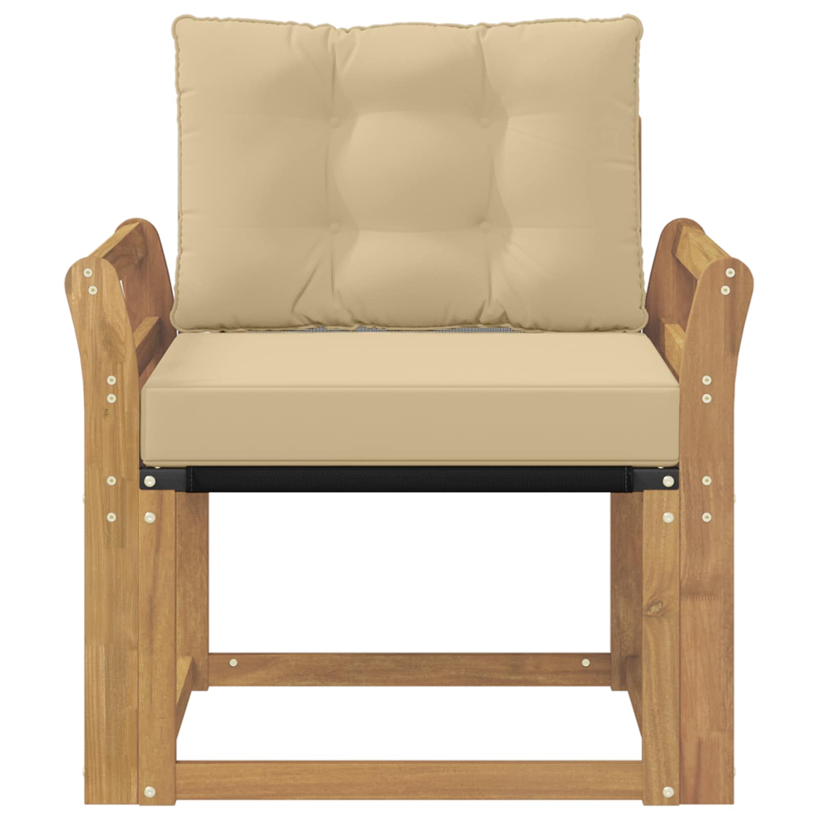 Udendørs sofa Massiv akacietræ og Textilene Hvid