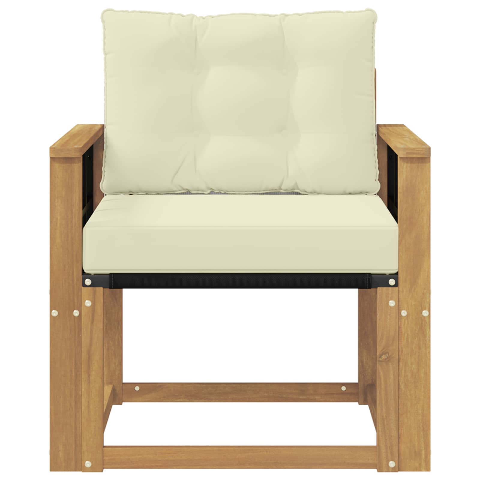 Udendørs sofa Massiv akacietræ og Textilene Hvid