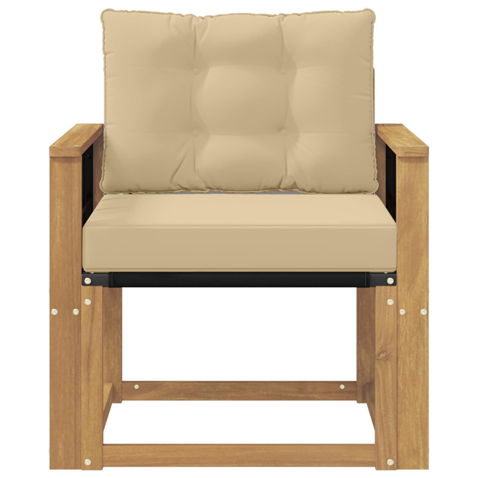 Udendørs sofa Massiv akacietræ og Textilene Hvid