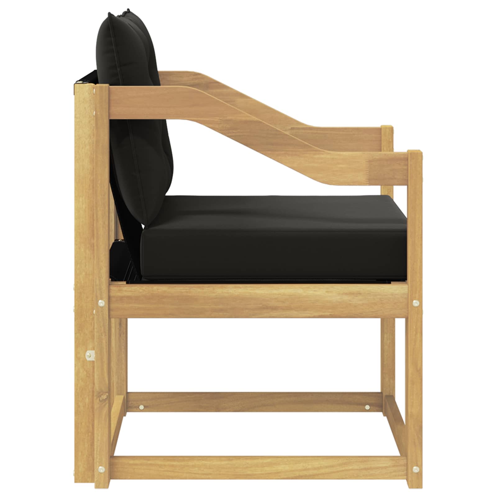 Udendørs sofa Massiv akacietræ og Textilene Hvid