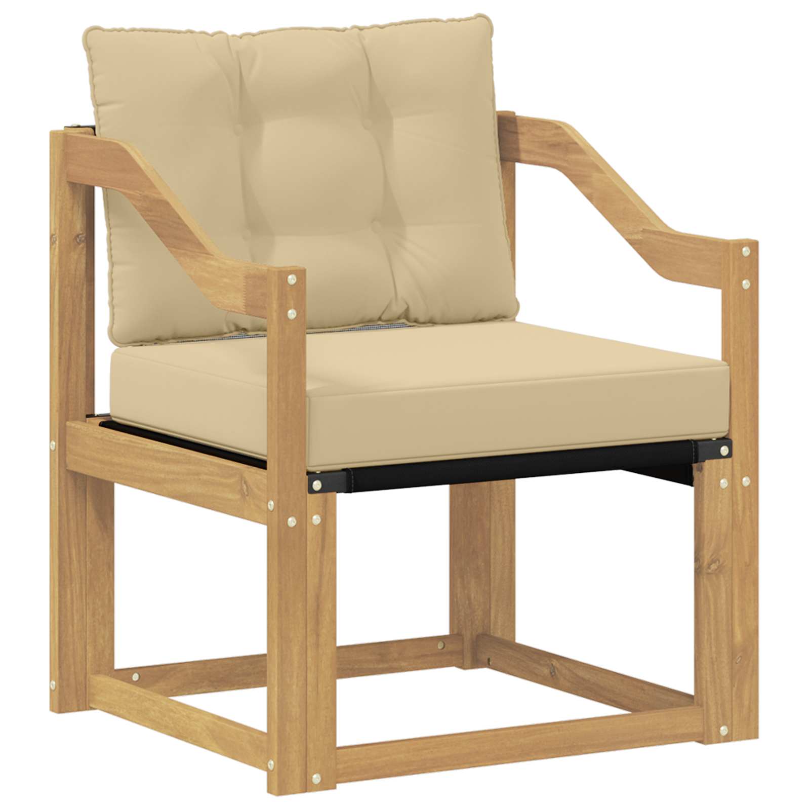 Udendørs sofa Massivt Akacietræ Hvid og beige