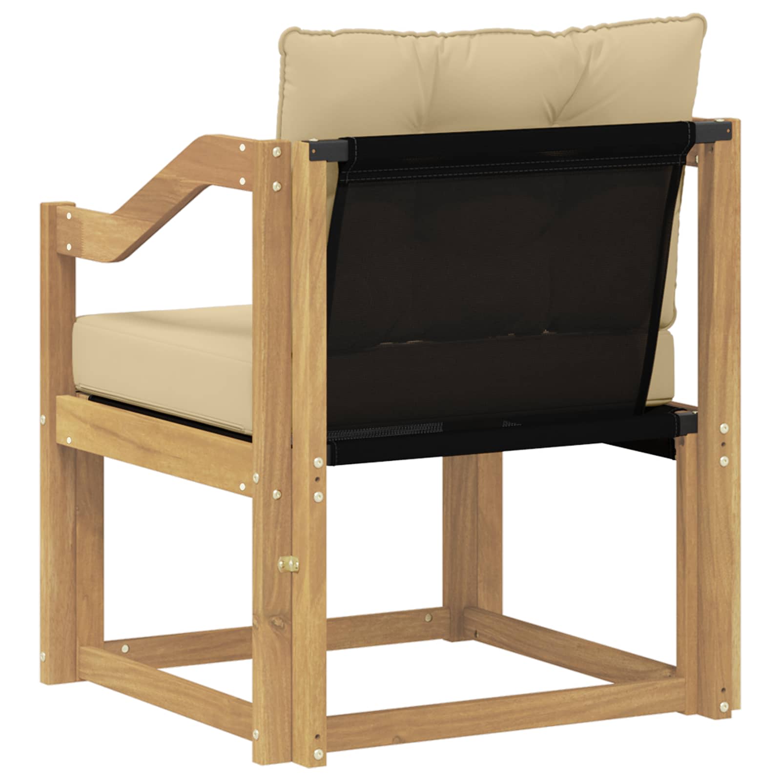 Udendørs sofa Massivt Akacietræ Hvid og beige