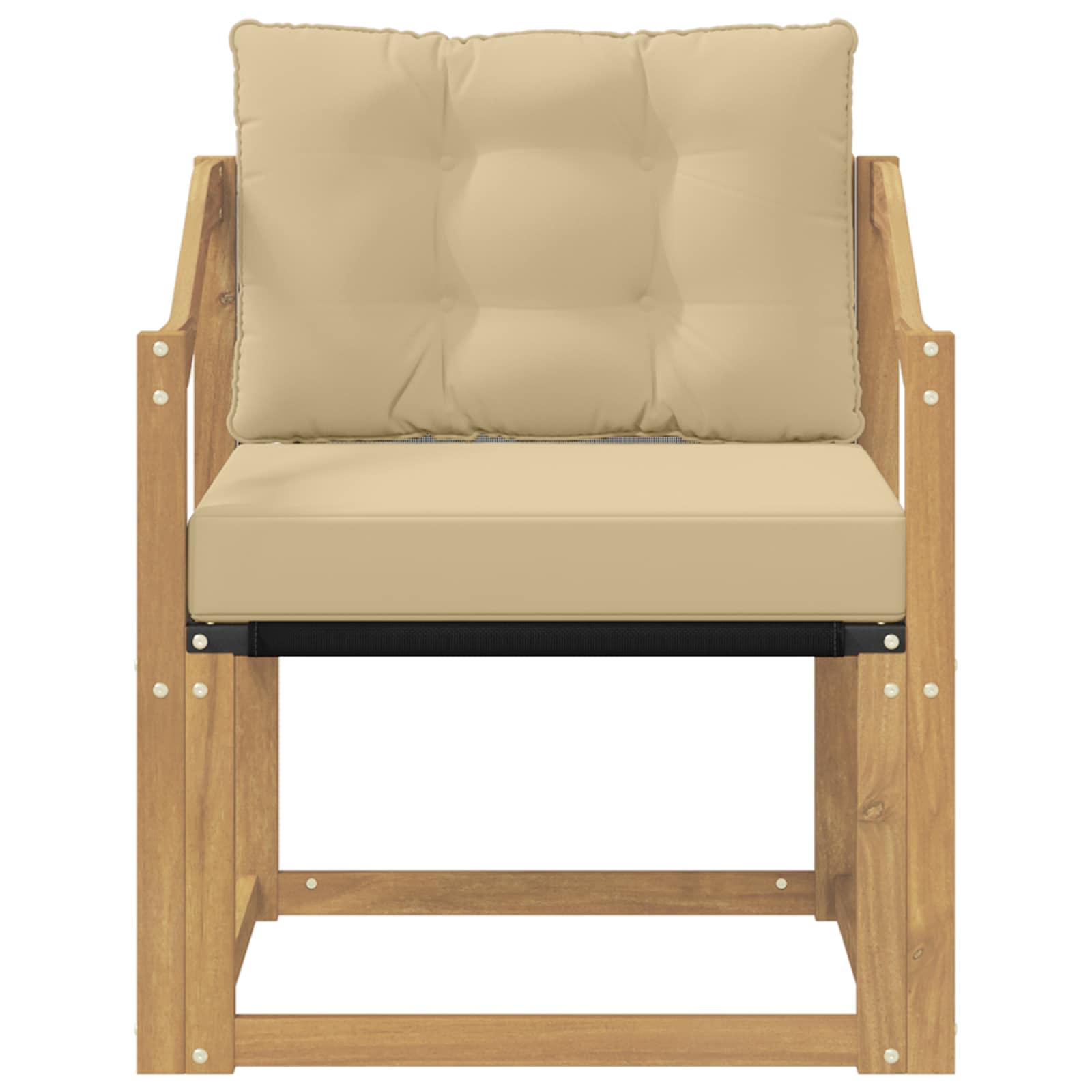 Udendørs sofa Massivt Akacietræ Hvid og beige