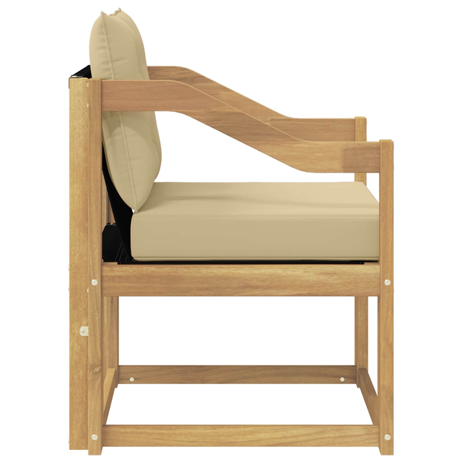 Udendørs sofa Massivt Akacietræ Hvid og beige