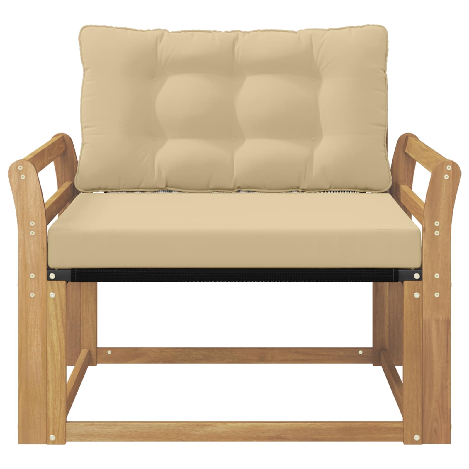 Udendørs sofagruppe Massiv akacietræ og Textilene Hvid