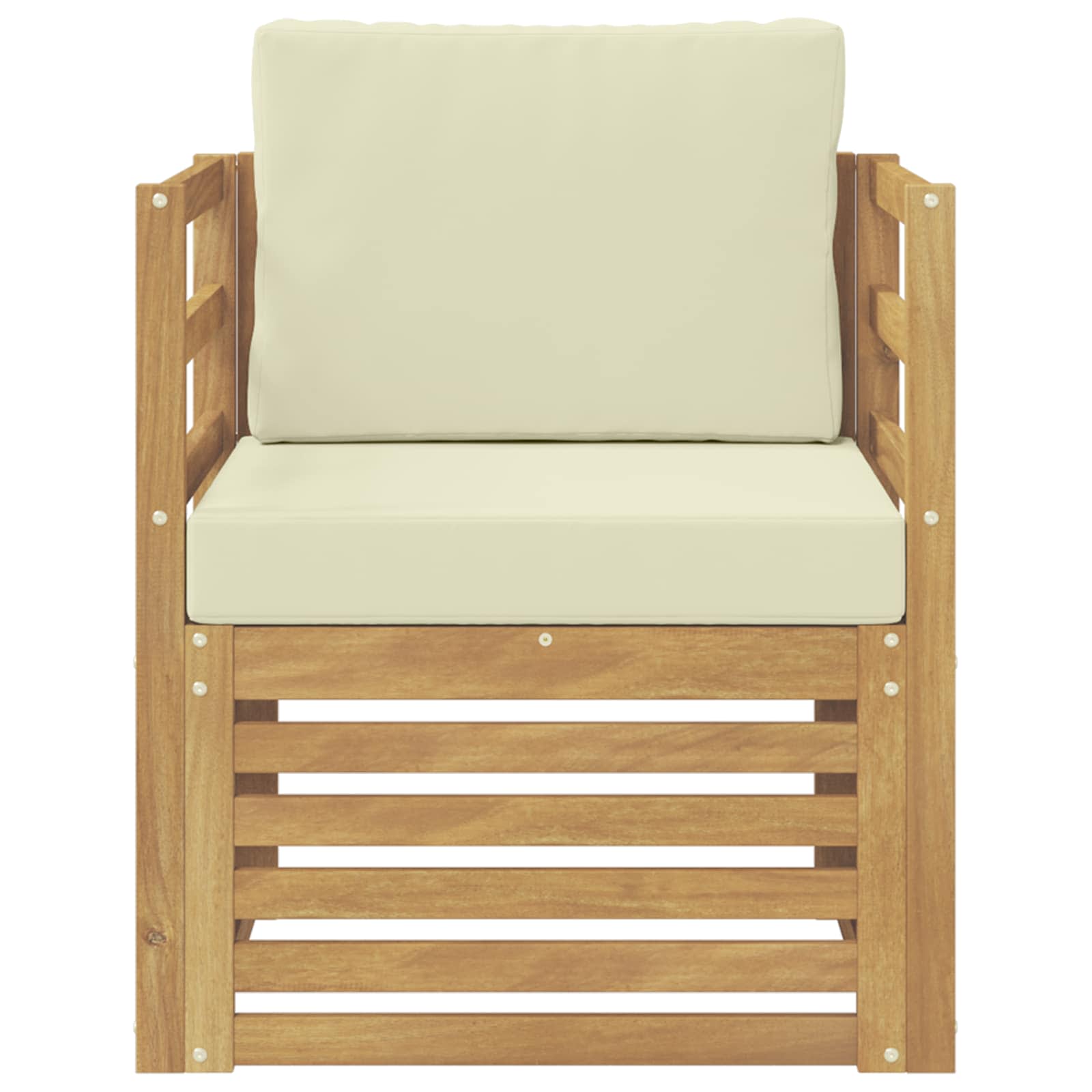 Udendørs sofa Polyester Hvid og cremefarvet