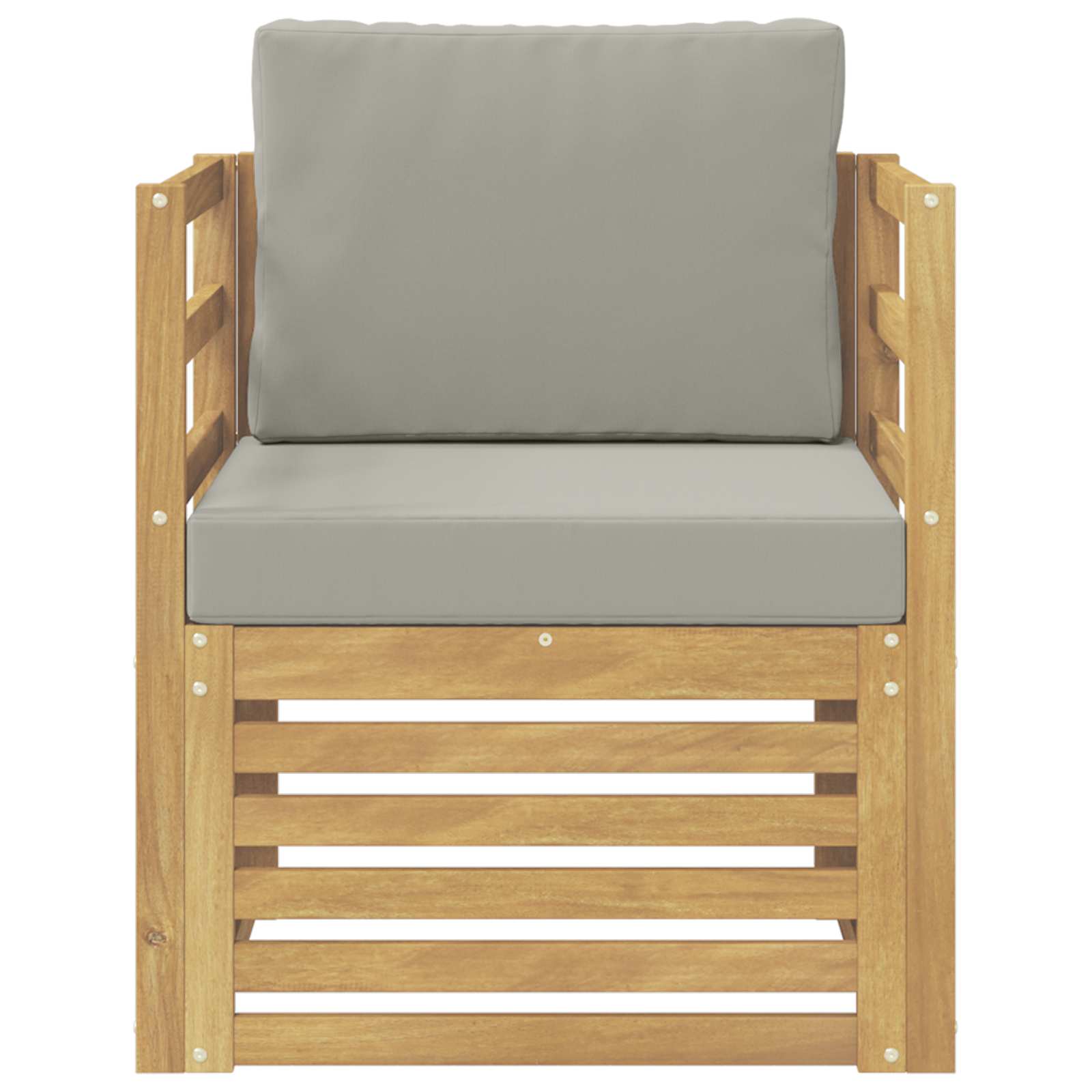 Udendørs sofa Polyester Hvid og lysegrå