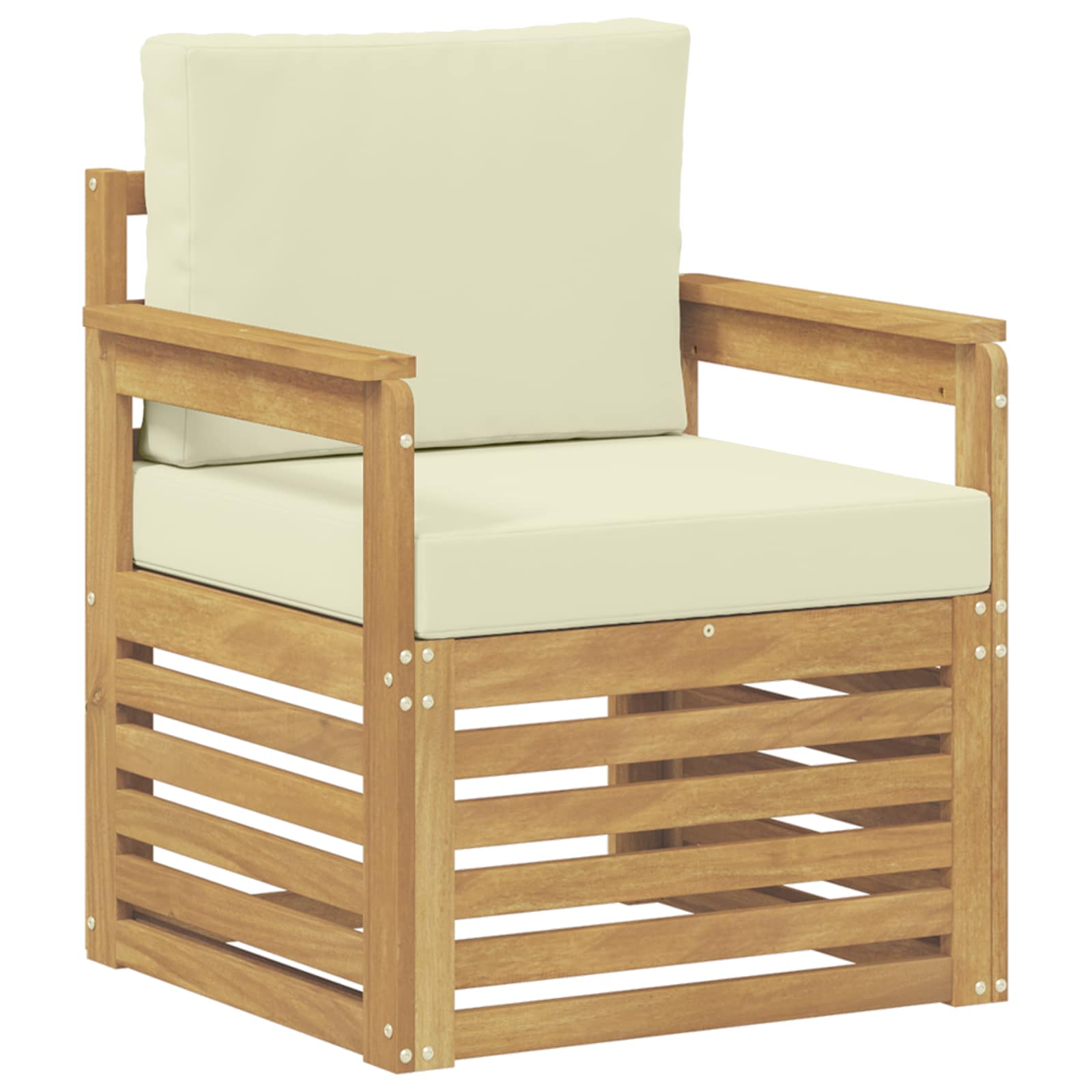 2 Stk Udendørs sofagruppe Polyester Hvid og creme