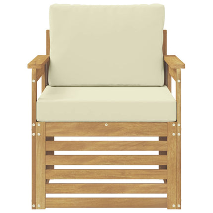 2 Stk Udendørs sofagruppe Polyester Hvid og creme