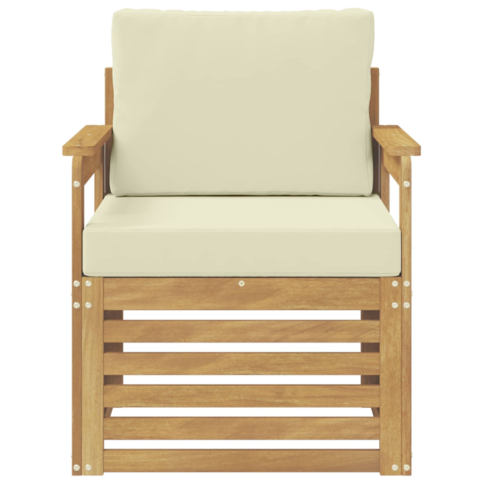 2 Stk Udendørs sofagruppe Polyester Hvid og creme