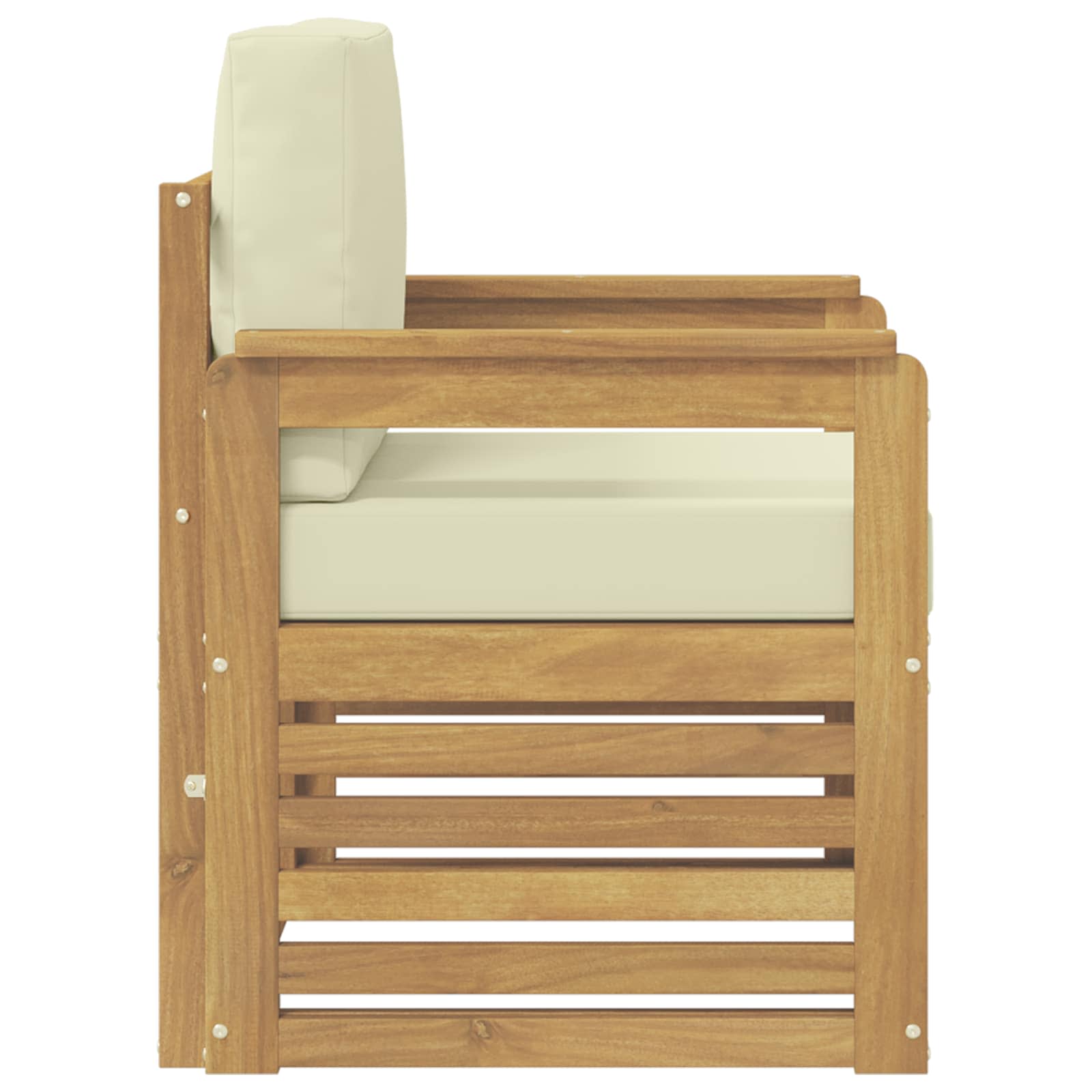 2 Stk Udendørs sofagruppe Polyester Hvid og creme