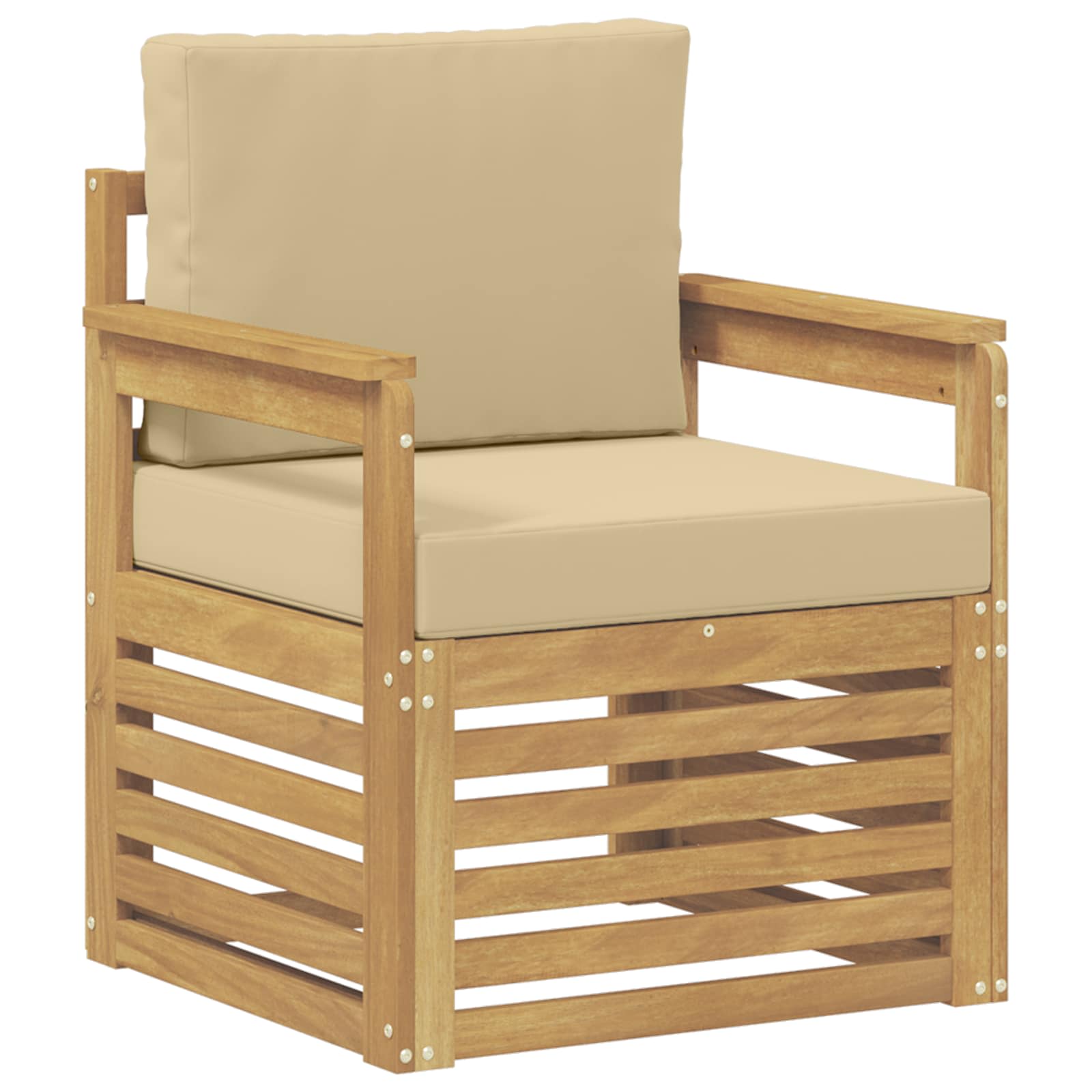 2 Stk Udendørs sofagruppe Polyester Hvid og Beige