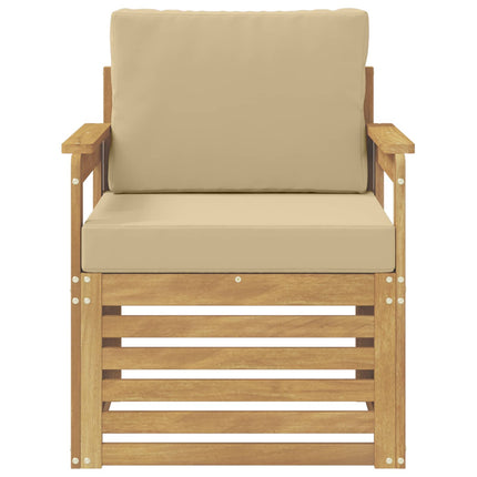 2 Stk Udendørs sofagruppe Polyester Hvid og Beige