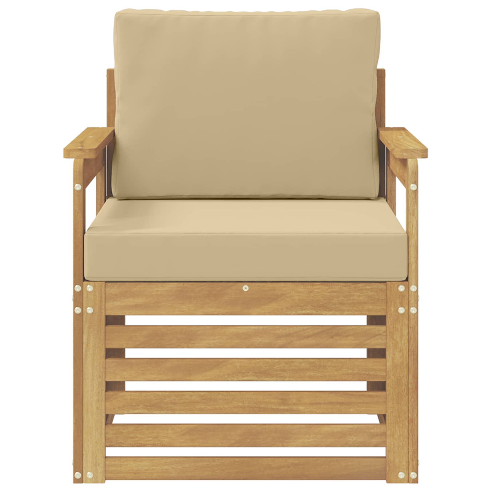 2 Stk Udendørs sofagruppe Polyester Hvid og Beige
