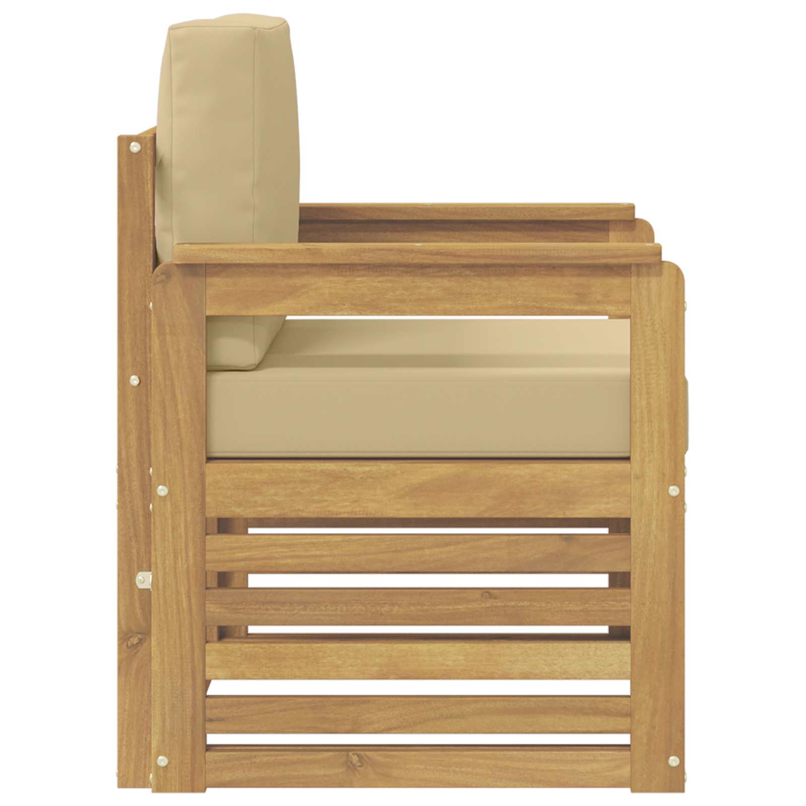 2 Stk Udendørs sofagruppe Polyester Hvid og Beige