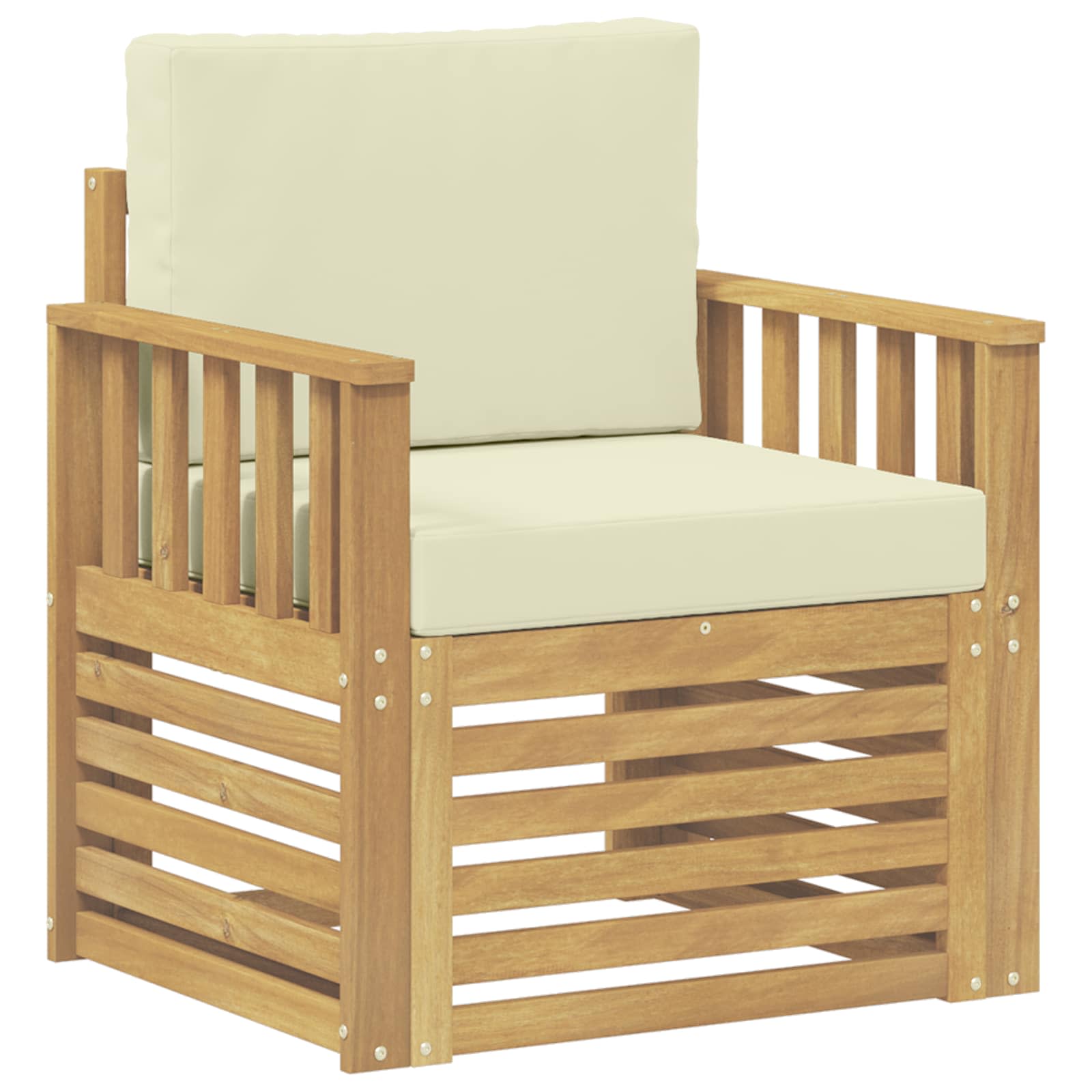 2 Stk Udendørs sofagruppe Polyester Hvid og creme