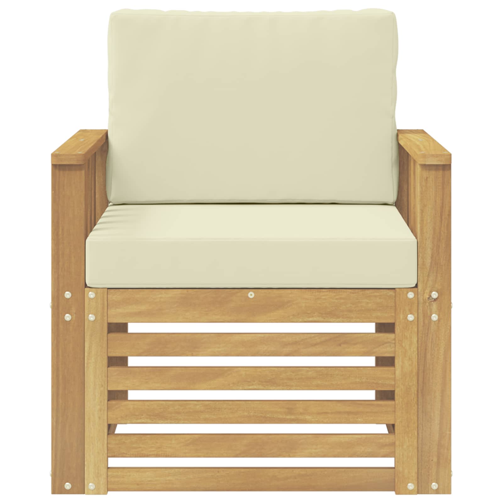 2 Stk Udendørs sofagruppe Polyester Hvid og creme