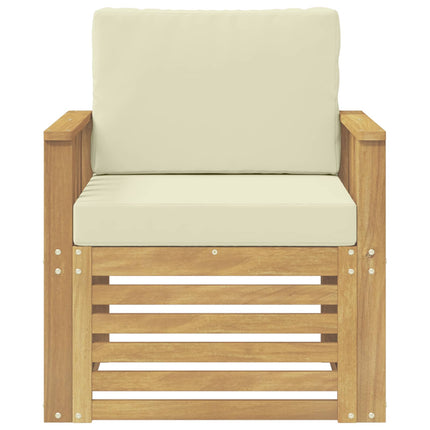 2 Stk Udendørs sofagruppe Polyester Hvid og creme