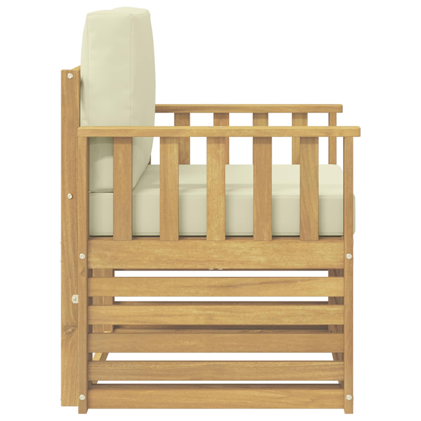 2 Stk Udendørs sofagruppe Polyester Hvid og creme