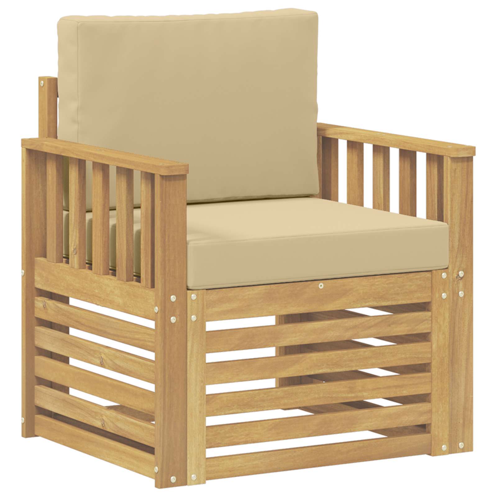 2 Stk Udendørs sofagruppe Polyester Hvid og Beige