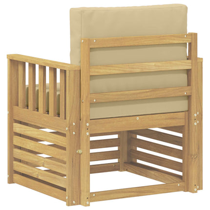 2 Stk Udendørs sofagruppe Polyester Hvid og Beige