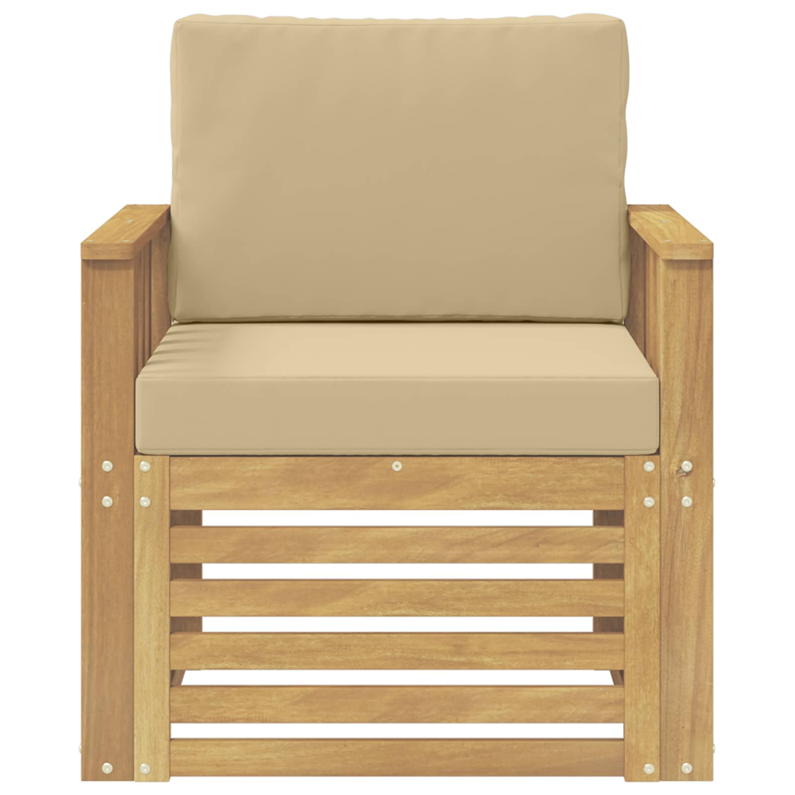 2 Stk Udendørs sofagruppe Polyester Hvid og Beige