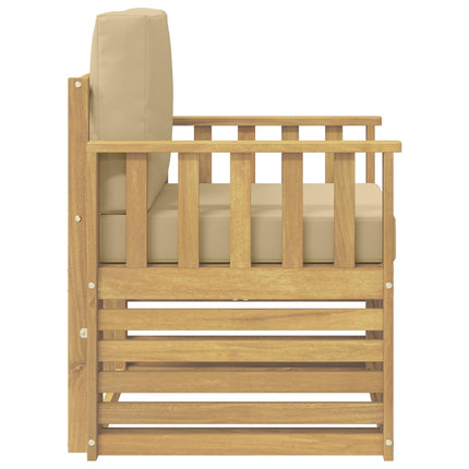 2 Stk Udendørs sofagruppe Polyester Hvid og Beige