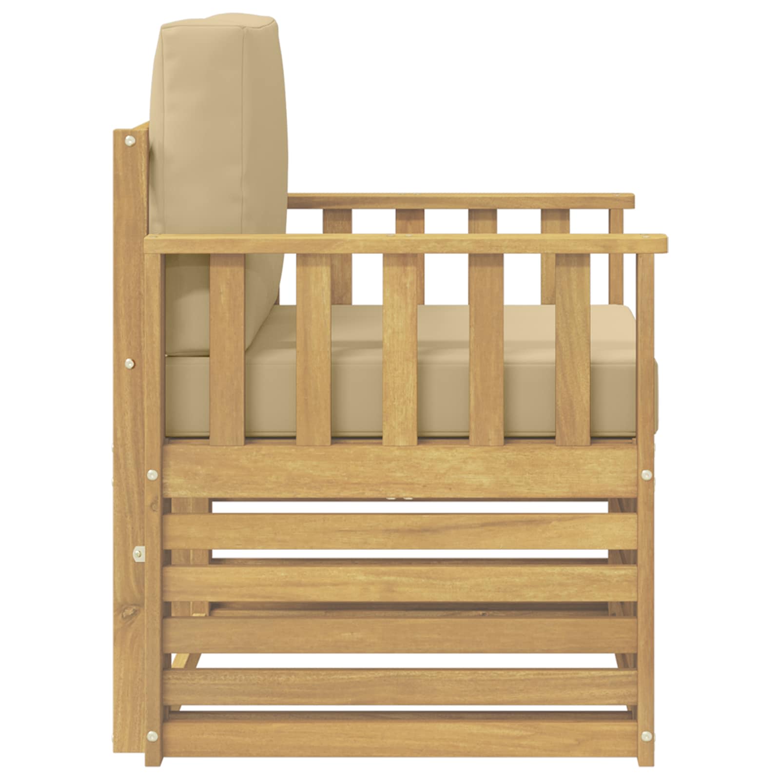 2 Stk Udendørs sofagruppe Polyester Hvid og Beige