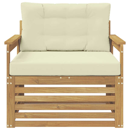 Udendørs sofa Polyester Hvid og cremefarvet