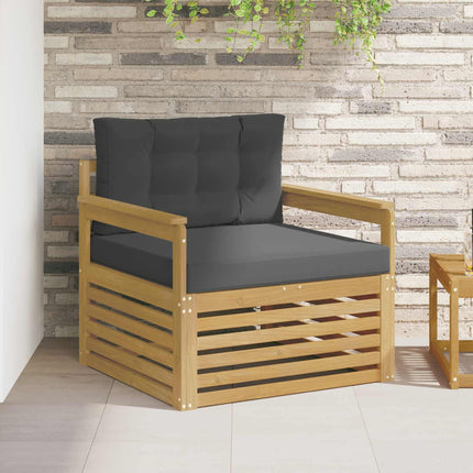 Udendørs sofa Polyester Hvid og antracitgrå