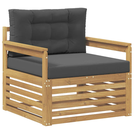 Udendørs sofa Polyester Hvid og antracitgrå
