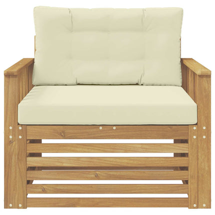 Udendørs sofa Polyester Hvid og cremefarvet