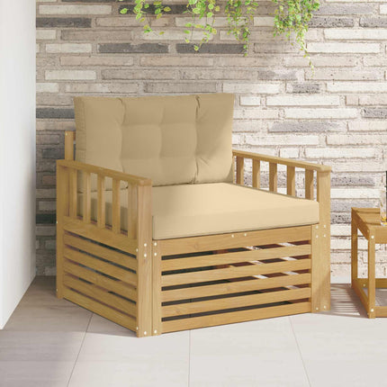 Udendørs sofa Polyester Hvid og beige