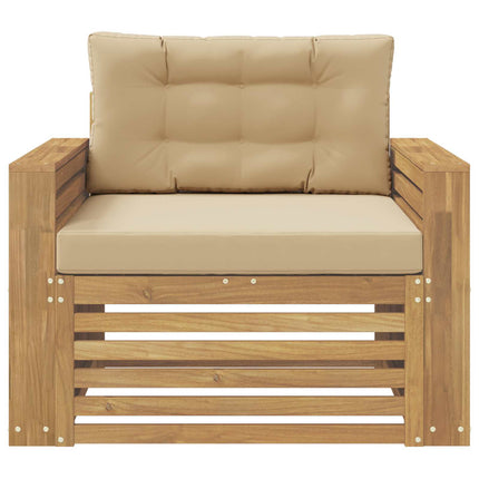 Udendørs sofa Polyester Hvid og Beige
