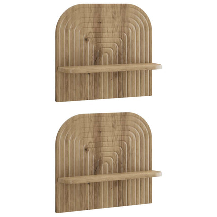 Væghylde 2 stk. Artisan-eg 41 x 13,5 x 37,5 cm Konstrueret træ