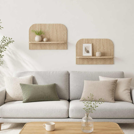 Væghylde 2 stk. Sonoma-eg 60 x 13,5 x 37,5 cm Konstrueret træ