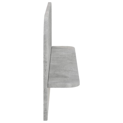 Væghylde 2 stk. Betongrå 80,5 x 13,5 x 37,5 cm Konstrueret træ