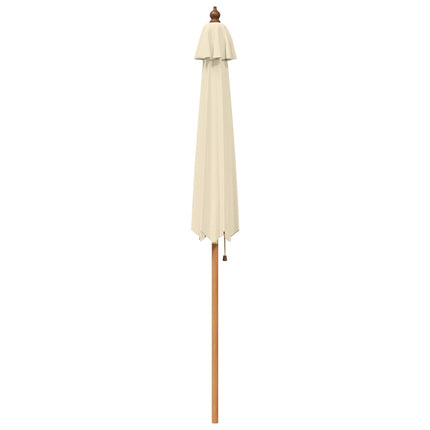 Havesol Ø 270 x 248 cm Massiv Eucalyptus Træ Cremehvid