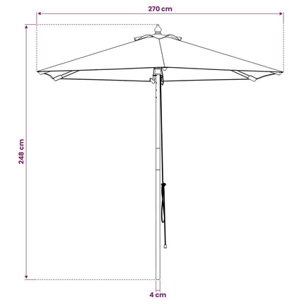 Havesol Ø 270 x 248 cm Massiv Eucalyptus Træ Cremehvid