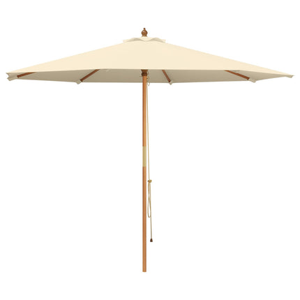 Havesol Ø 300 x 248 cm Massiv Eucalyptus Træ Cremehvid