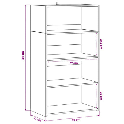 Highboard Gammelt træ 70 x 41 x 124 cm Konstrueret træ