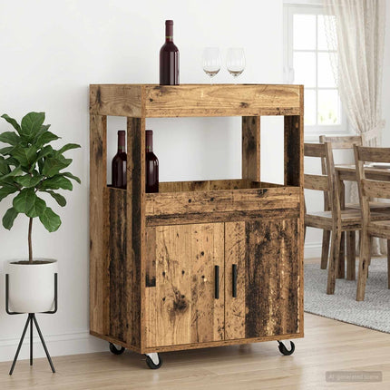 Barvogn Egetræ 60 x 39,5 x 89 cm Konstrueret træ